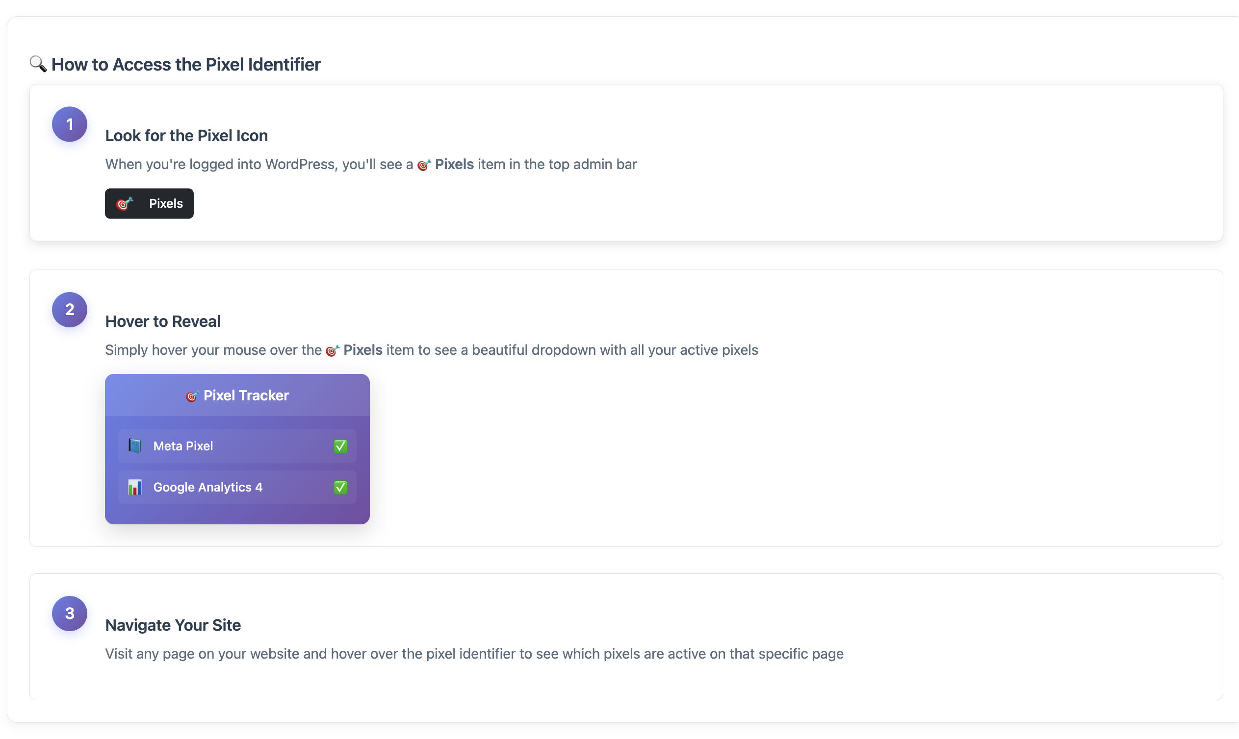 Pixel Identifier Interface