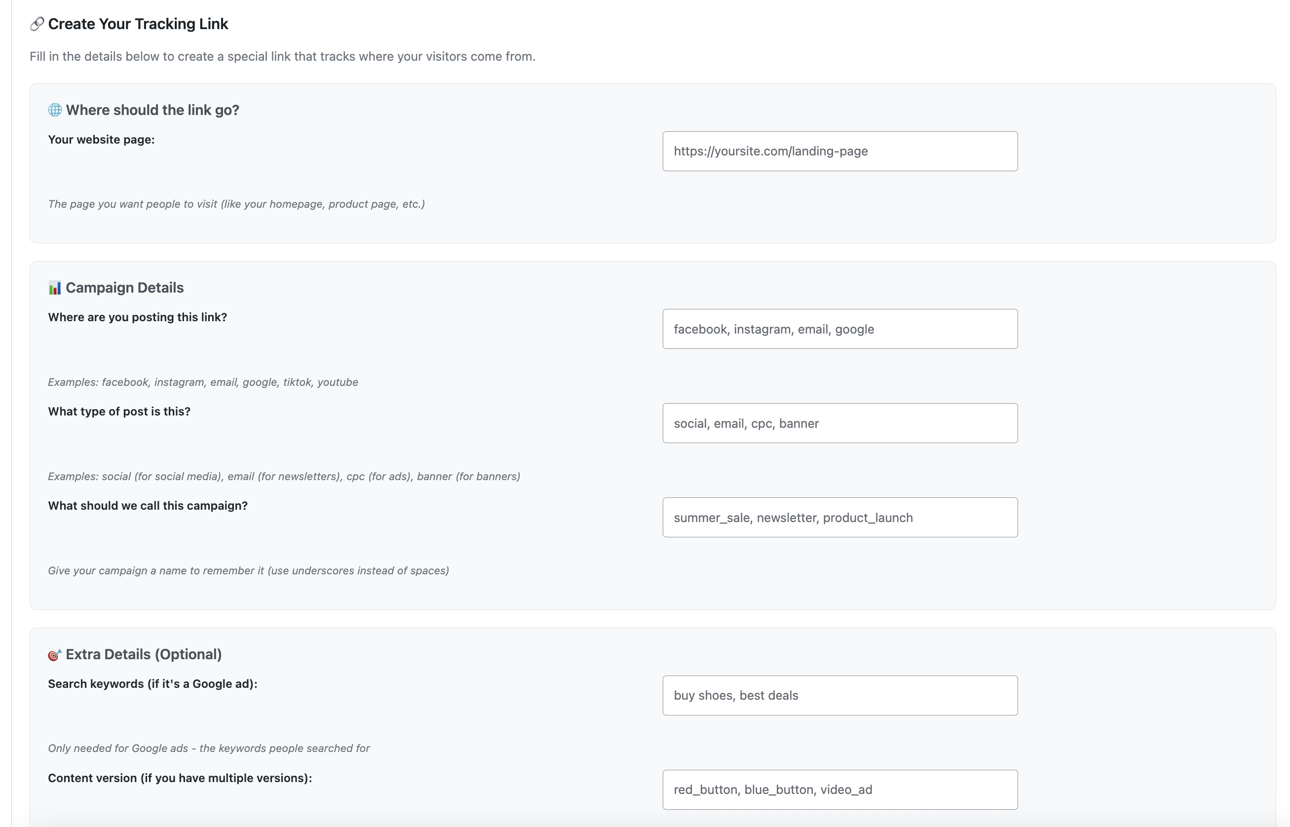 UTM Generator Interface